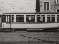 Beiwagen 294 mit Wahlplakat von Konrad Adenauer im Fenster, 1955