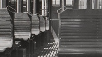 Innenansicht eines Beiwagens, um 1955 Innenansicht eines Beiwagens, um 1955