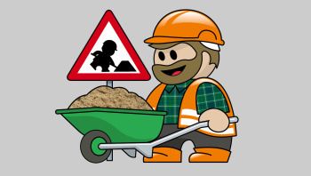 Symbolbild: "Saarbrigger Schaffer": Bauarbeiter mit Schubkarre